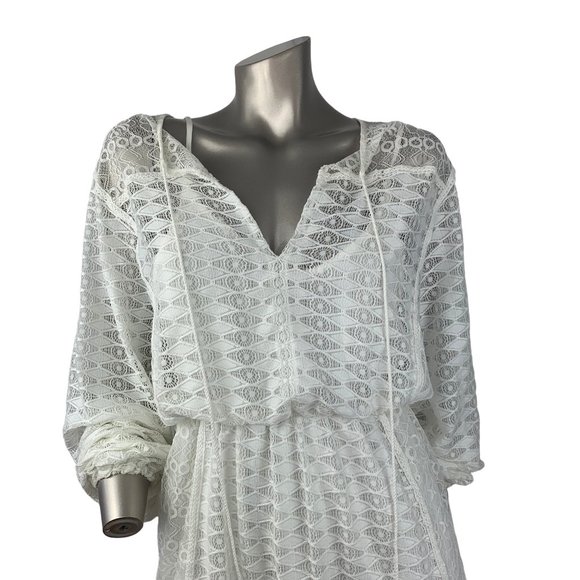 (SOLD)JCL PARIS | White Lace Boho Dress Small - Picture 6 of 9